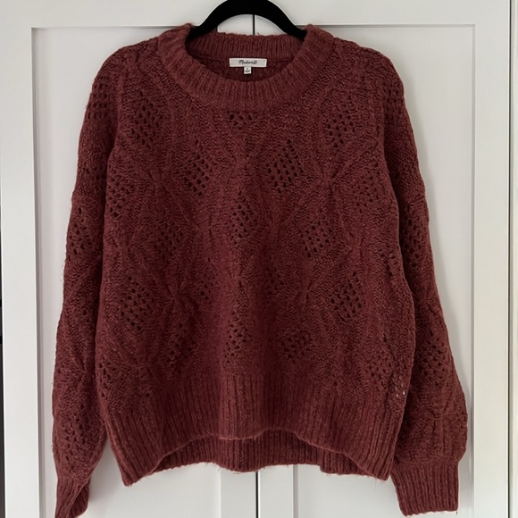 Madewell Cayden Pointelle Balloon-Sleeve Pullover Sweater - Picture 3 of 5